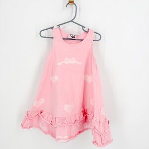 Pink Sleeveless Dress with Ruffled Hem